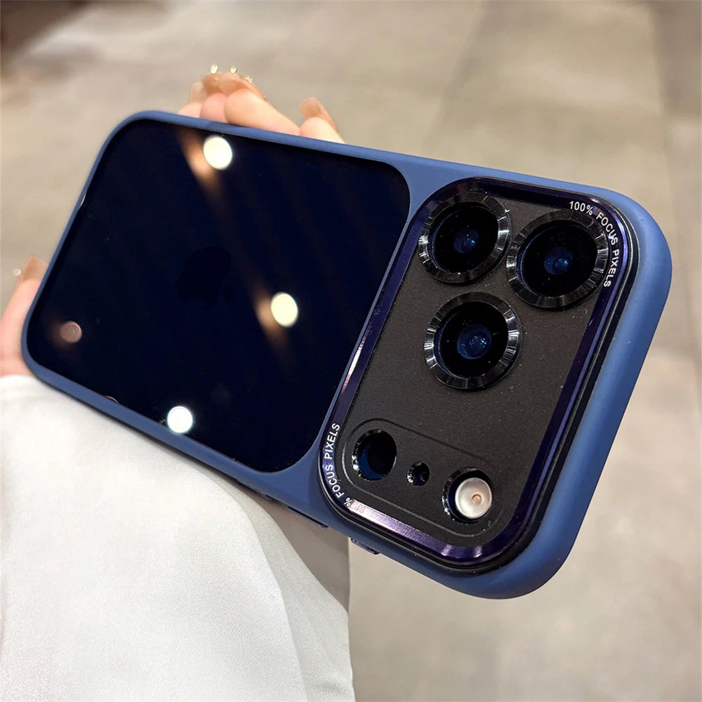 Pixor Luxury Magnetic Metal TPU Case For iPhone 17 16 15 14 Pro Max Plus Case Translucent Acrylic Hard Bumper Shockproof Protect Cover