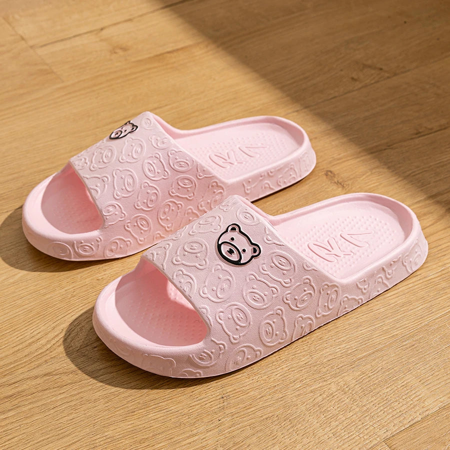 Pixor Fashion Women's Slippers Indoor Soft Sole Cartoon Bear Print