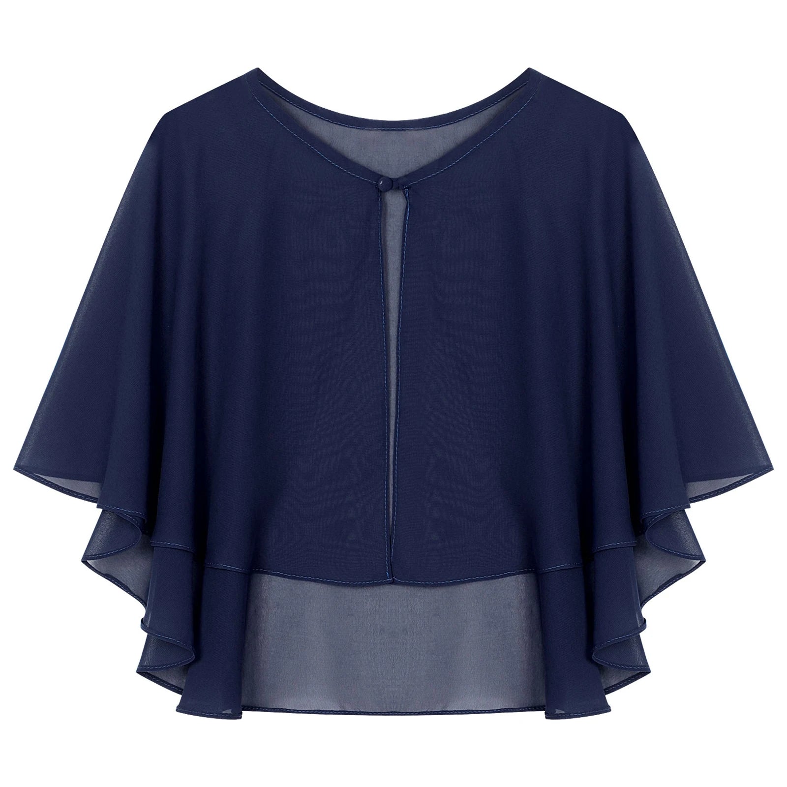 Women Elegant Bolero Wedding Bridal Shawl Top Thiin See-through Chiffon Shrug