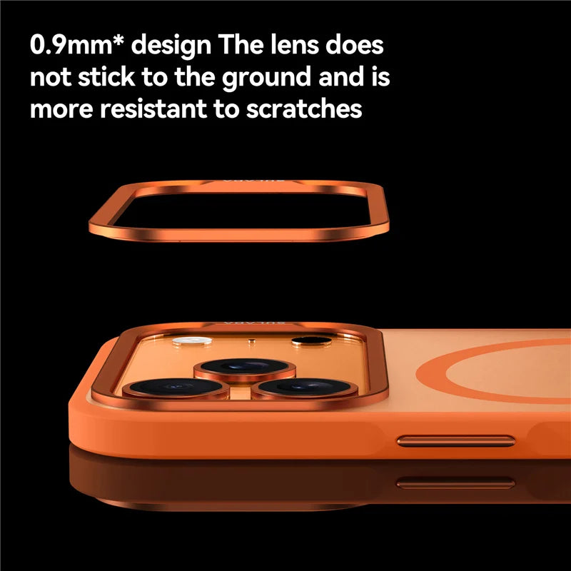 Pixor Luxury Alloy Lens Frame Matte Magsafe Case For iPhone 17 Air 17Pro 17Pro Max