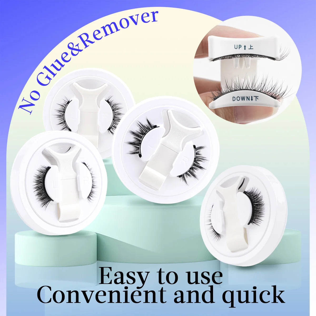 Pixor 1 Pair Magnetic Eyelashes Handmade Fluffy Faux Mink Lashes Reusable Natural False Eyelashes and Magnetic Tweezers