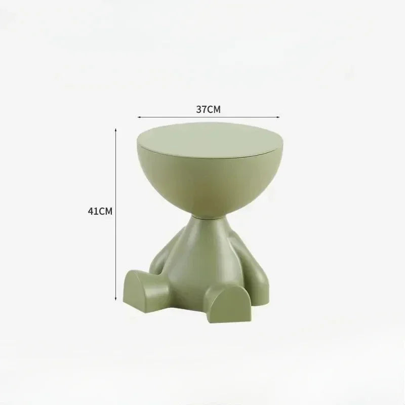 Pixor Cream Coffee Table Sofa Bed Side Table Modern Living Room Decor Creative Flat Head Plastic Round Tables