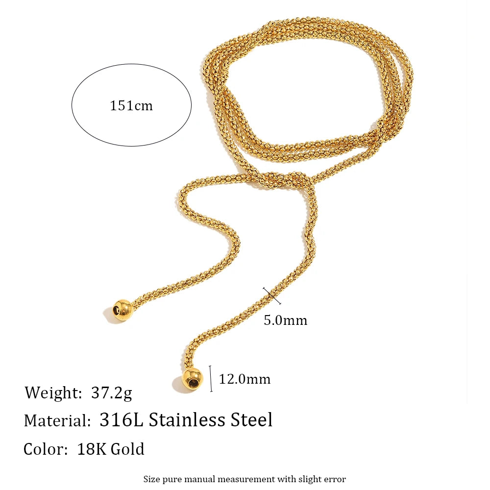 Pixor E.B.belle New Creative Multipile Layers Square Pearl Necklace 18K Gold Plated Stainless Steel Women