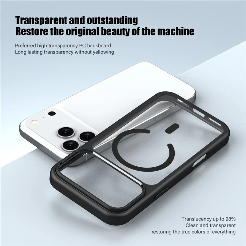 Pixor Candy Color Bumper Shockproof for Magsafe Magnetic Case for iPhone 17 17Air 17Pro Max Transparent Wireless Charging Hard Cover