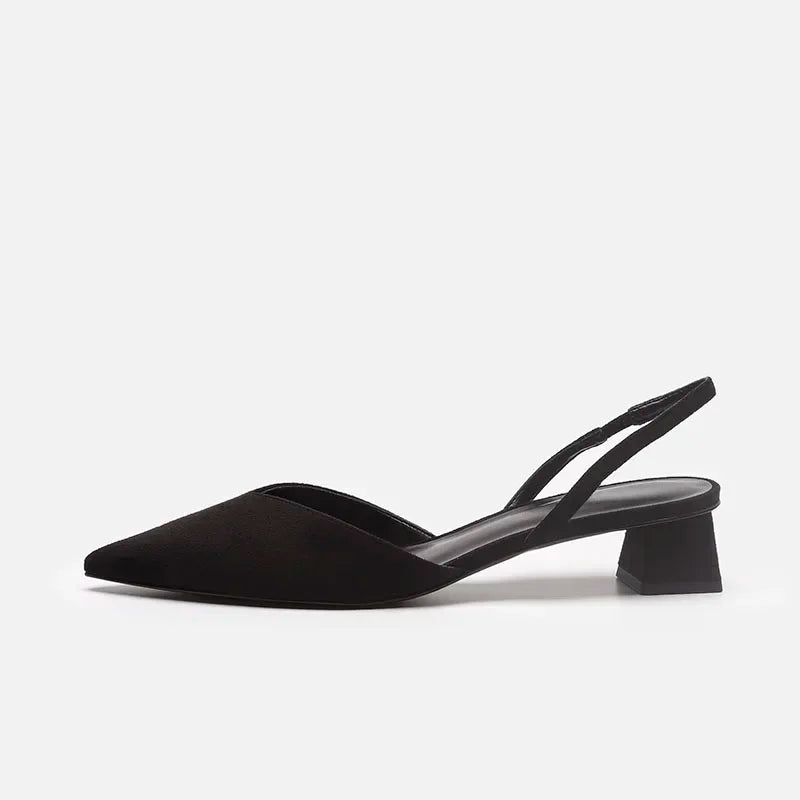 Pixor Summer 2025 New Women Black Baotou Fashion Sandals Woman Heels