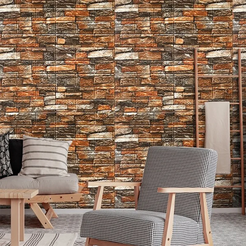 Pixor Various 3D Faux Brick Self Adhesive Vinyl Wallpaper