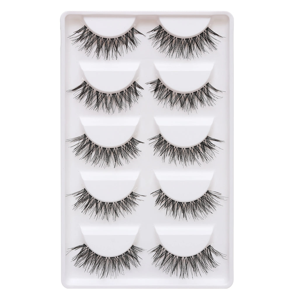 Pixor 5 Pairs Individual Lashes Wispy Women Makeup Eyelash Extension Natural