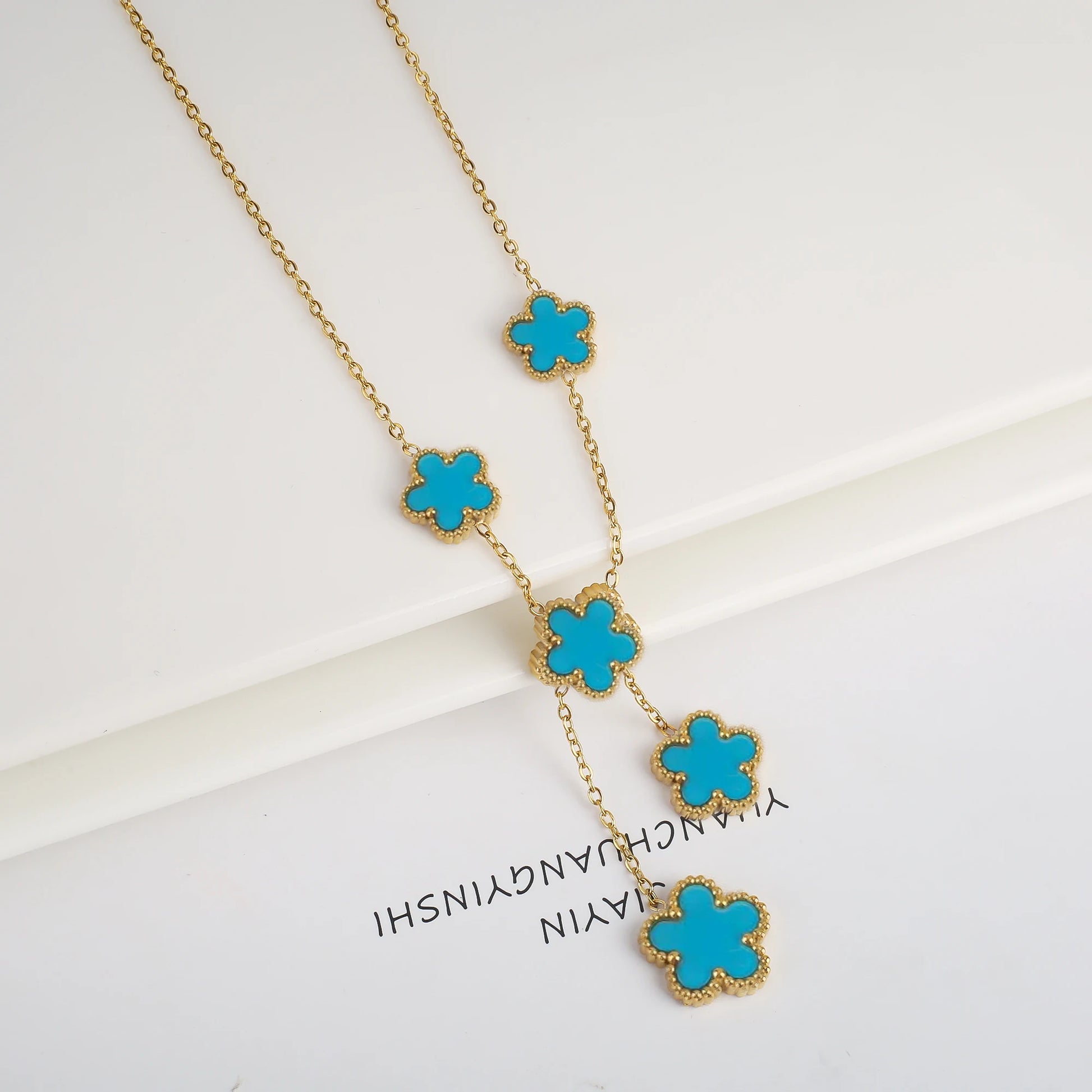 Pixor Stainless Steel Five Leaf Flower Petal Adjustable Clover Bracelet Classic for Woman