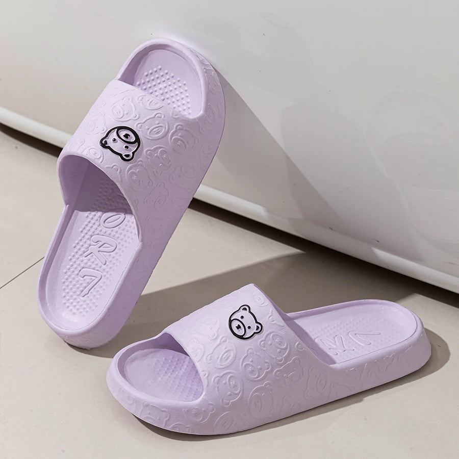 Pixor Fashion Women's Slippers Indoor Soft Sole Cartoon Bear Print