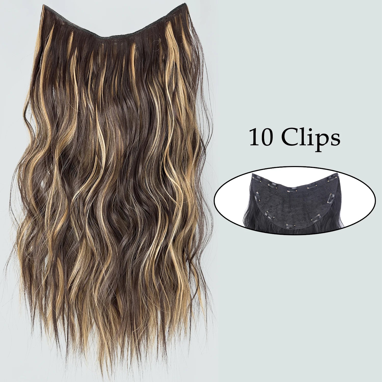 Pixor Synthetic 5 Clip In Hair Extensions Long Straight Hairstyle Hairpiece Black Brown Blonde Fake Hair For Women