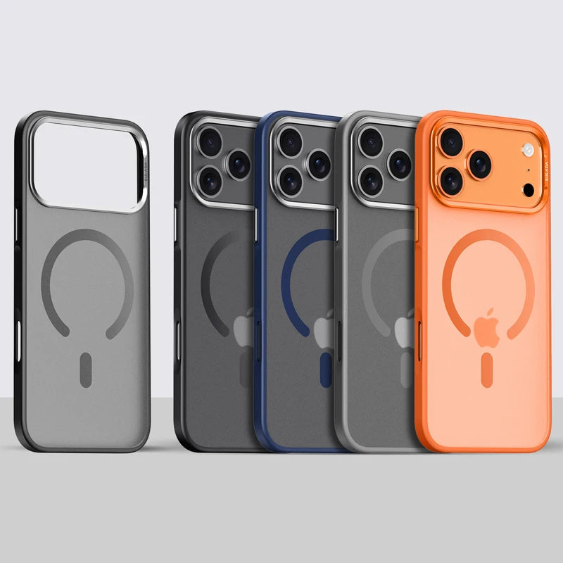 Pixor Luxury Alloy Lens Frame Matte Magsafe Case For iPhone 17 Air 17Pro 17Pro Max