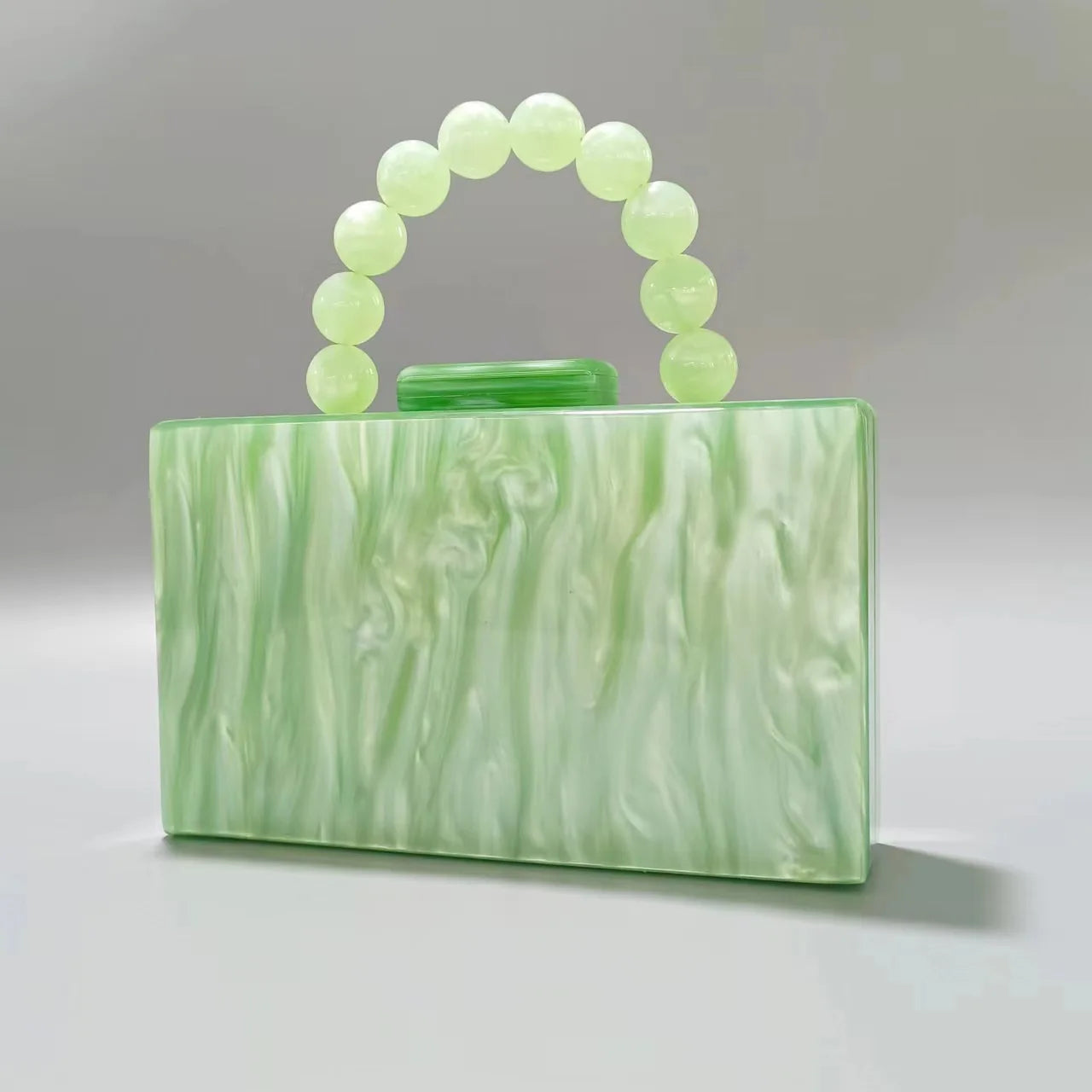 Pixor Bright Orange Marble Acrylic Box Evening Clutch Bags Women
