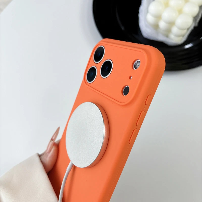 Pixor Magsafe Magnetic Wireless Charging Solid Color Liquid Silicone Phone Case for IPhone 17 Pro Max 17 Air
