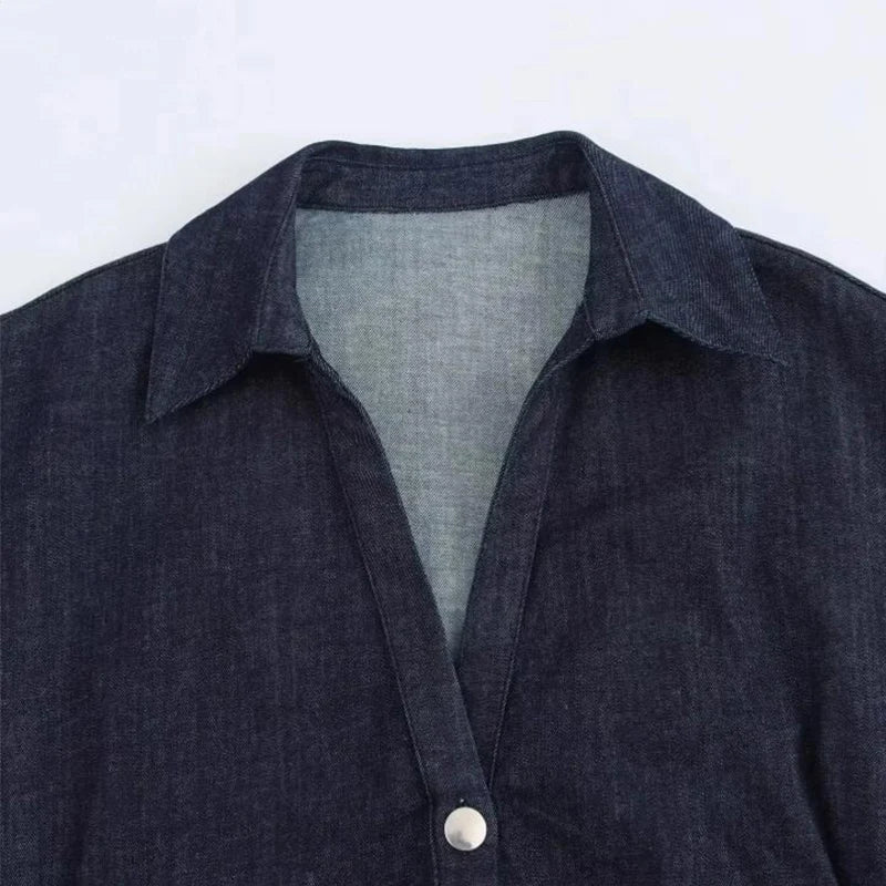 Pixor Denim Dress Women's Spring Summer Casual Long Dresses For Women 2025