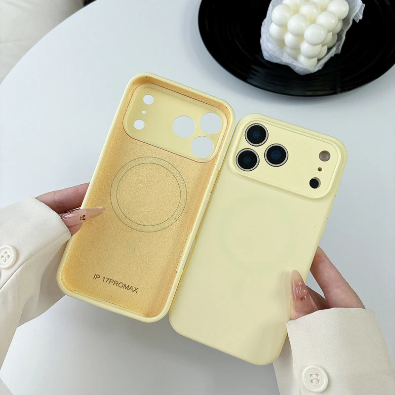 Pixor Magsafe Magnetic Wireless Charging Solid Color Liquid Silicone Phone Case for IPhone 17 Pro Max 17 Air