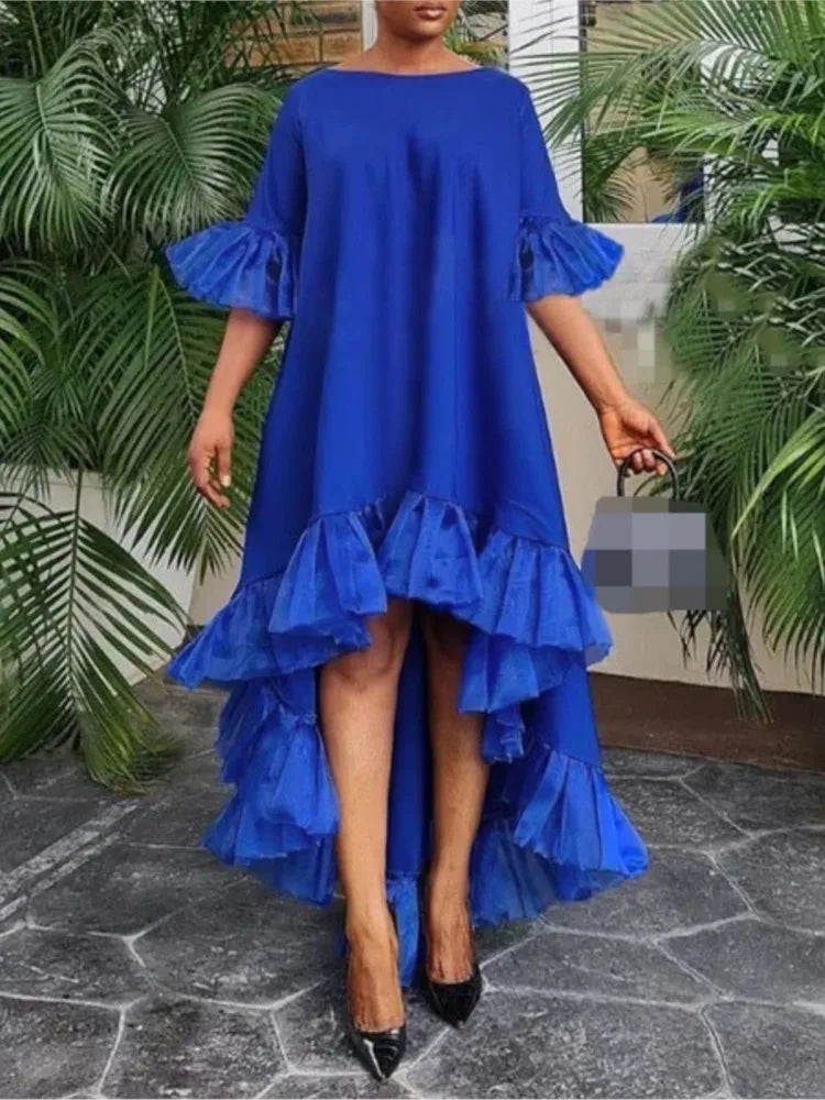 Pixor Lace Patchwork Half Sleeved Dress For Women's
