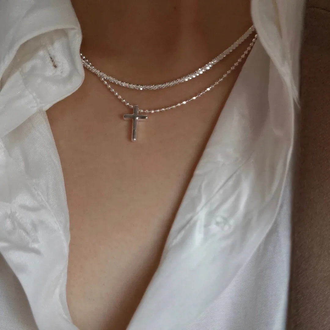 Pixor Silver Color Sparkling Necklace For Women Jewelry Accessories