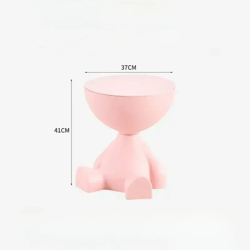 Pixor Cream Coffee Table Sofa Bed Side Table Modern Living Room Decor Creative Flat Head Plastic Round Tables