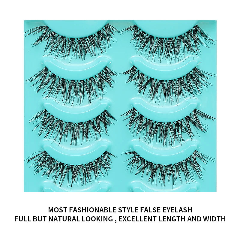 Pixor 5 Pairs Individual Lashes Wispy Women Makeup Eyelash Extension Natural