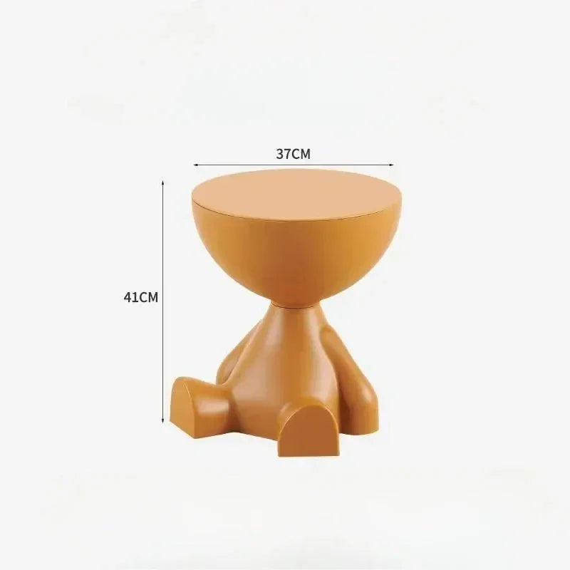 Pixor Cream Coffee Table Sofa Bed Side Table Modern Living Room Decor Creative Flat Head Plastic Round Tables