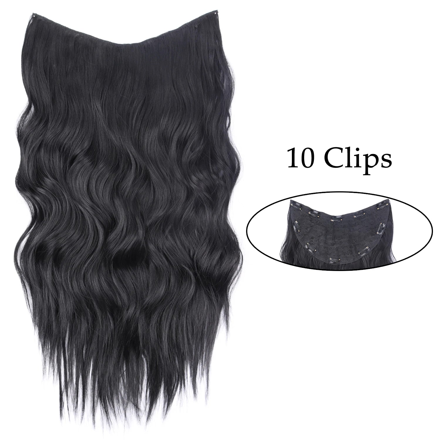 Pixor Synthetic 5 Clip In Hair Extensions Long Straight Hairstyle Hairpiece Black Brown Blonde Fake Hair For Women