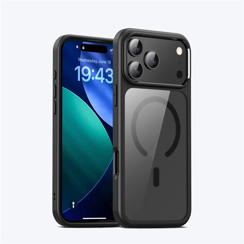 Pixor Candy Color Bumper Shockproof for Magsafe Magnetic Case for iPhone 17 17Air 17Pro Max Transparent Wireless Charging Hard Cover
