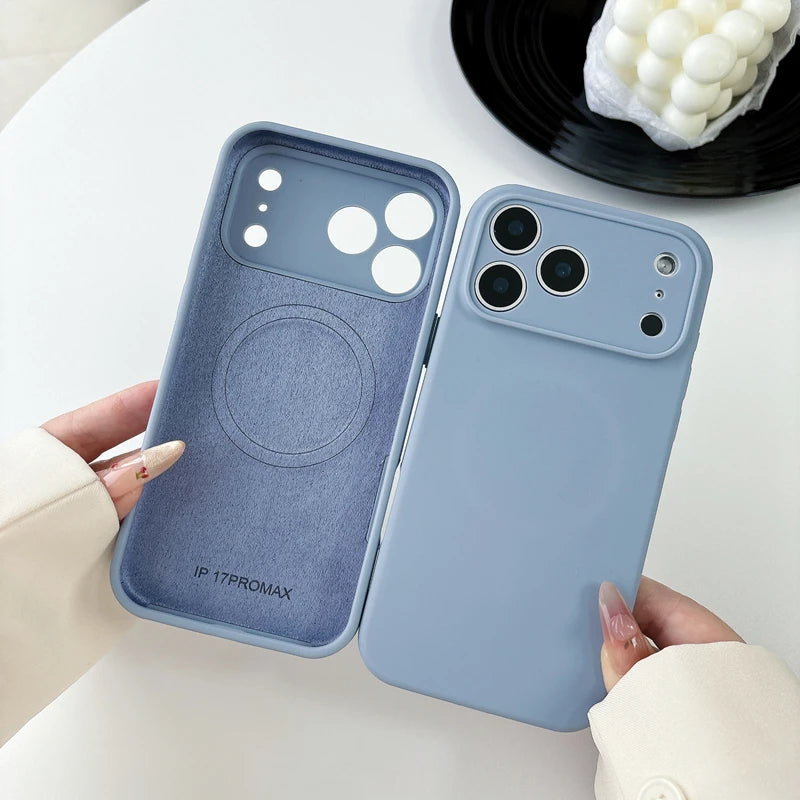 Pixor Magsafe Magnetic Wireless Charging Solid Color Liquid Silicone Phone Case for IPhone 17 Pro Max 17 Air