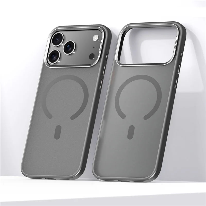 Pixor Luxury Alloy Lens Frame Matte Magsafe Case For iPhone 17 Air 17Pro 17Pro Max