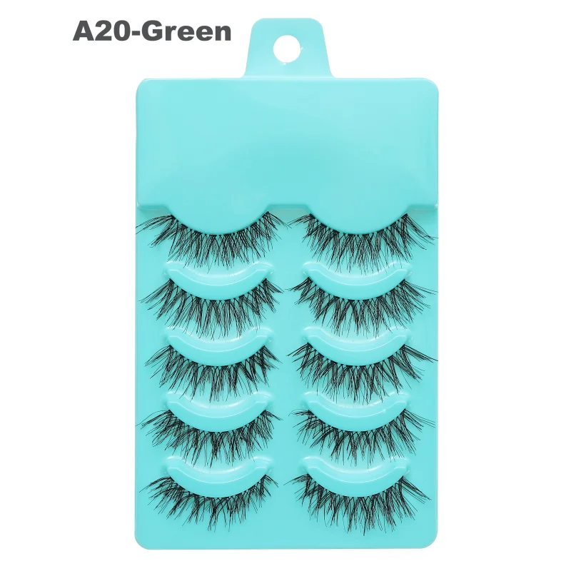 Pixor 5 Pairs Individual Lashes Wispy Women Makeup Eyelash Extension Natural