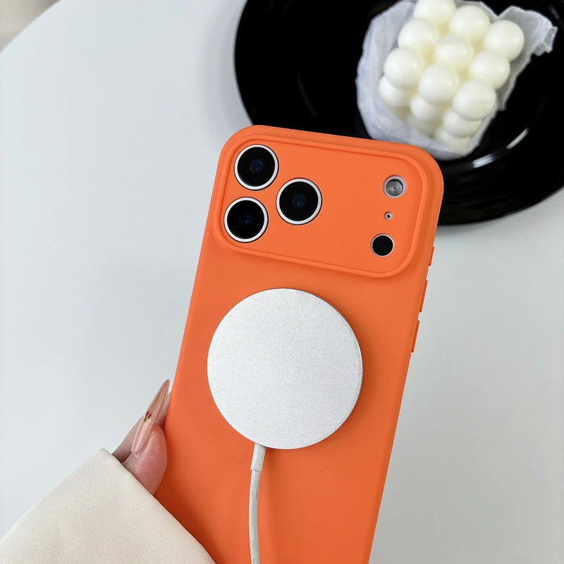 Pixor Magsafe Magnetic Wireless Charging Solid Color Liquid Silicone Phone Case for IPhone 17 Pro Max 17 Air