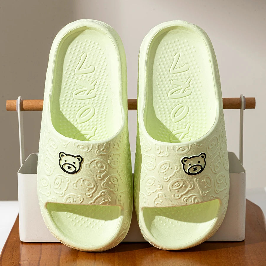 Pixor Women's Slippers Printting Cute Bear Cartoon Sandals