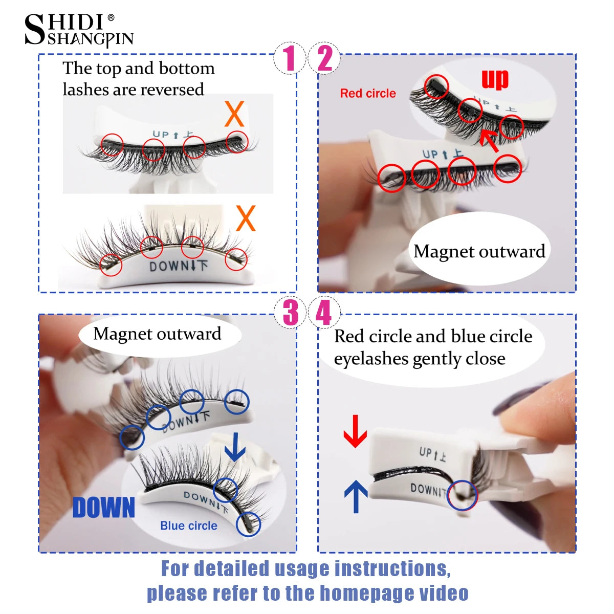 Pixor 1 Pair Magnetic Eyelashes Handmade Fluffy Faux Mink Lashes Reusable Natural False Eyelashes and Magnetic Tweezers