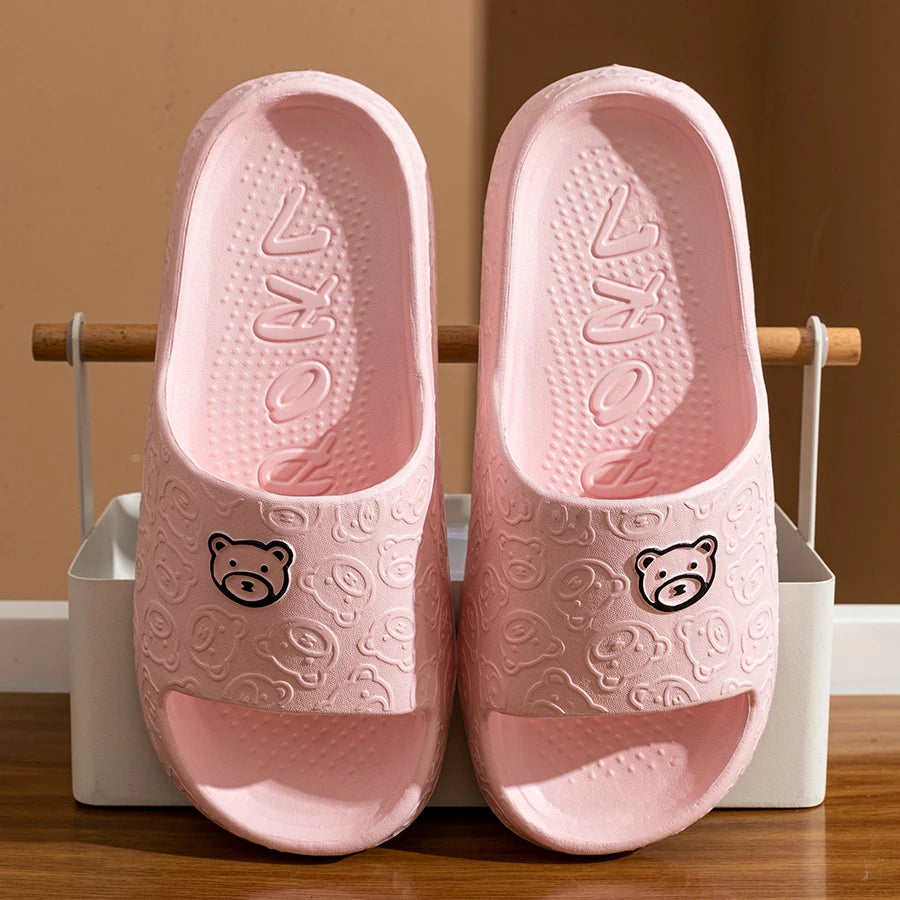 Pixor Women's Slippers Printting Cute Bear Cartoon Sandals