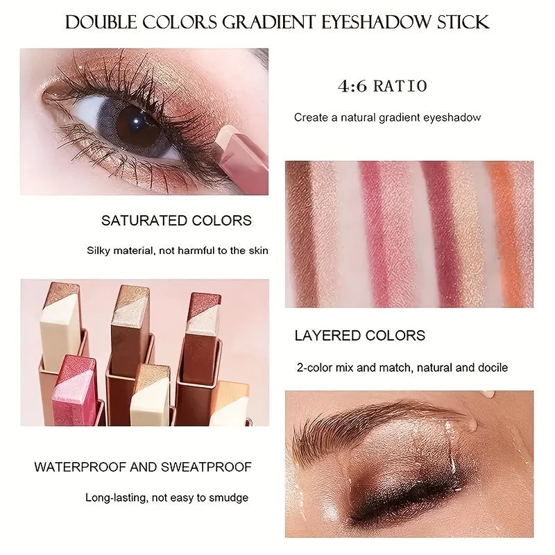 Pixor Two Color Gradient Eye Shadow Stick Three Dimensional Natural