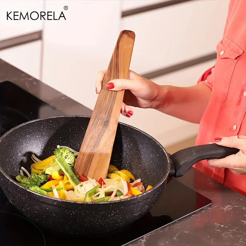 Pixor 1PCS Teak Wood Tableware Spatulas Kitchen Gadgets Triangular Cooking Spatula