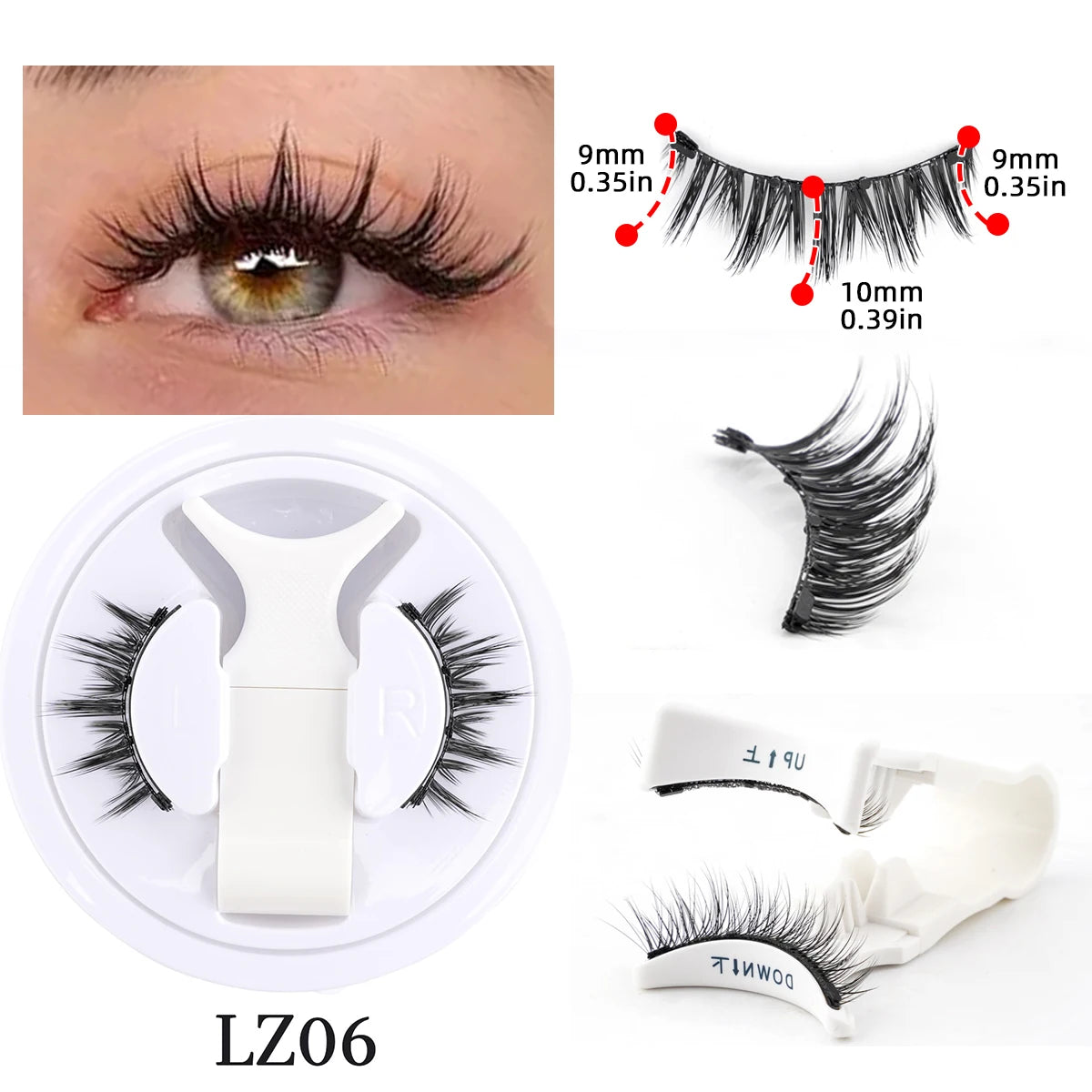 Pixor 1 Pair Magnetic Eyelashes Handmade Fluffy Faux Mink Lashes Reusable Natural False Eyelashes and Magnetic Tweezers