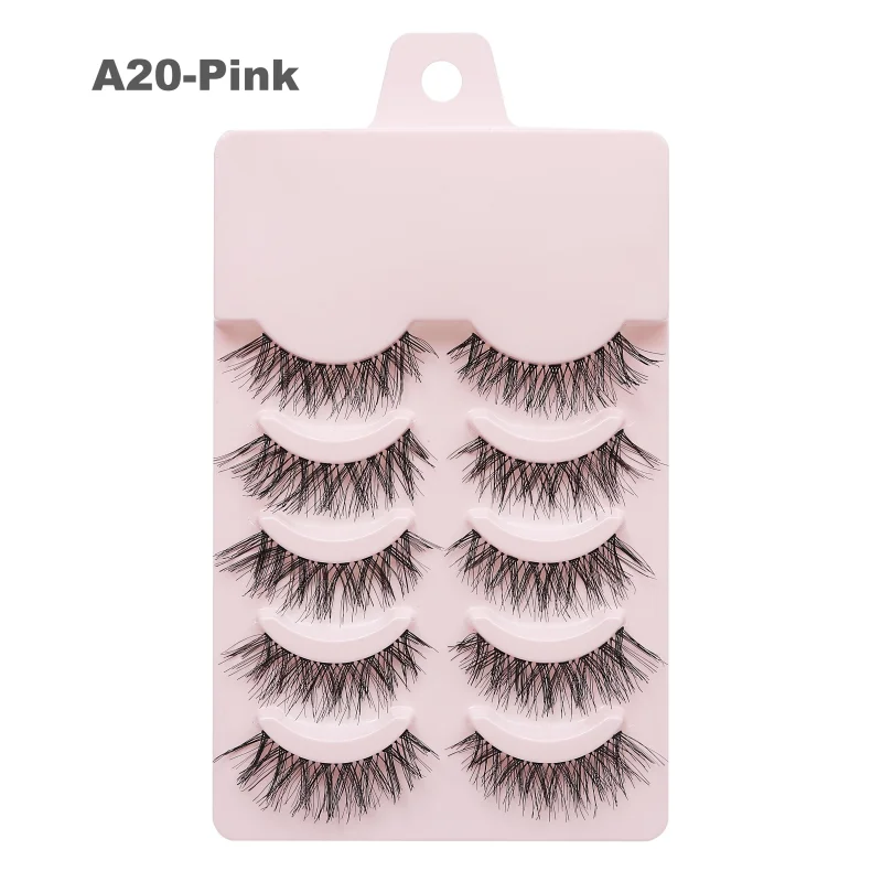 Pixor 5 Pairs Individual Lashes Wispy Women Makeup Eyelash Extension Natural