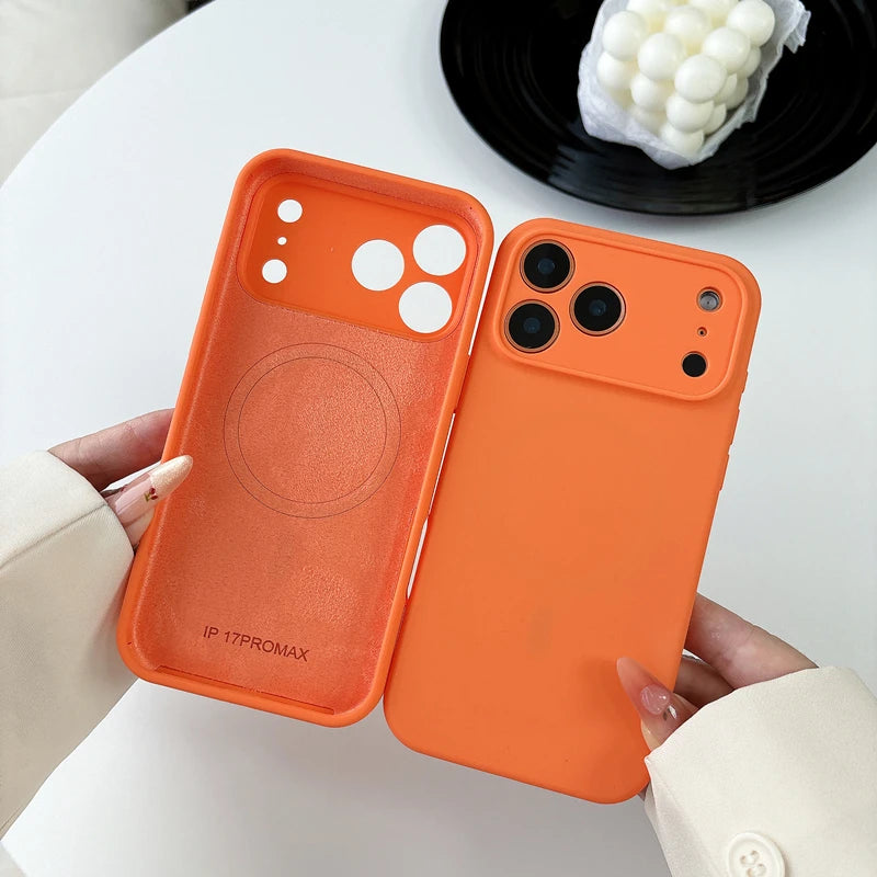 Pixor Magsafe Magnetic Wireless Charging Solid Color Liquid Silicone Phone Case for IPhone 17 Pro Max 17 Air