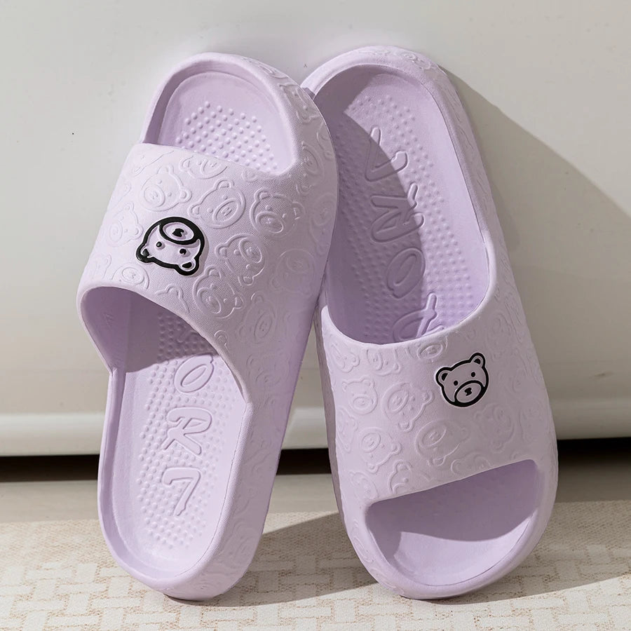 Pixor Fashion Women's Slippers Indoor Soft Sole Cartoon Bear Print