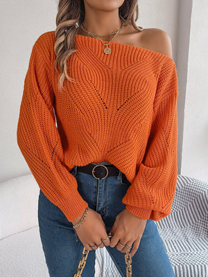Pixor Autumn And Winter Women's Casual Orange Hollowed Out