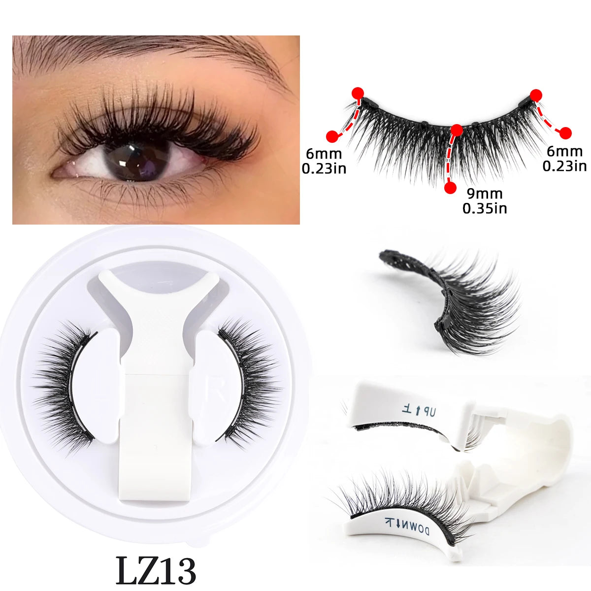Pixor 1 Pair Magnetic Eyelashes Handmade Fluffy Faux Mink Lashes Reusable Natural False Eyelashes and Magnetic Tweezers