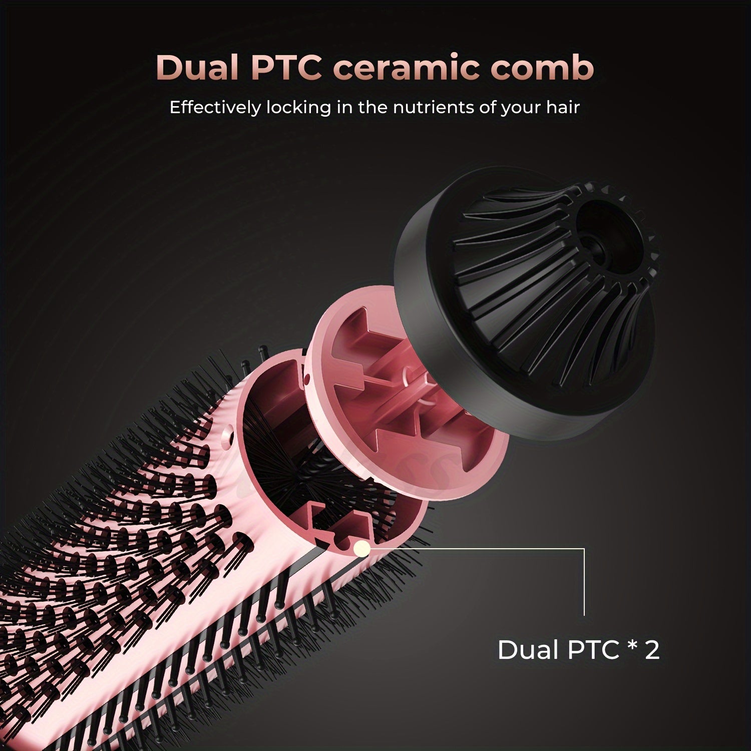 Pixor 3-In-1 Ceramic Hair Curler, Heated Round Brush, All-In-One Thermal Hot Air Brush |Ceramic Brush|