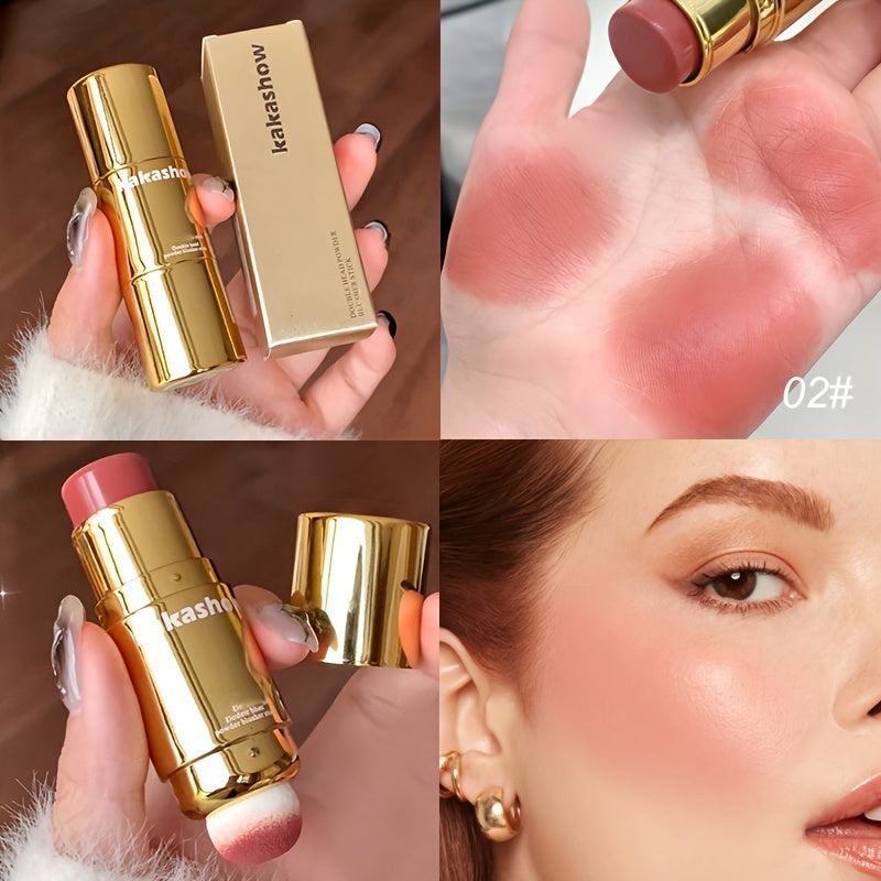 Pixor Waterproof Dual-Ended Blush Stick - Matte Finish, Buildable Coverage for All Skin Tones