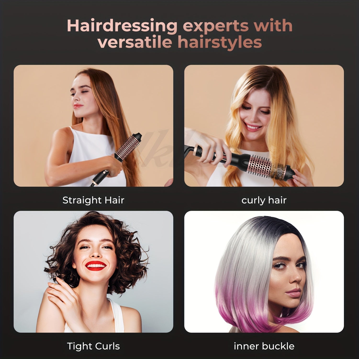 Pixor 3-In-1 Ceramic Hair Curler, Heated Round Brush, All-In-One Thermal Hot Air Brush |Ceramic Brush|