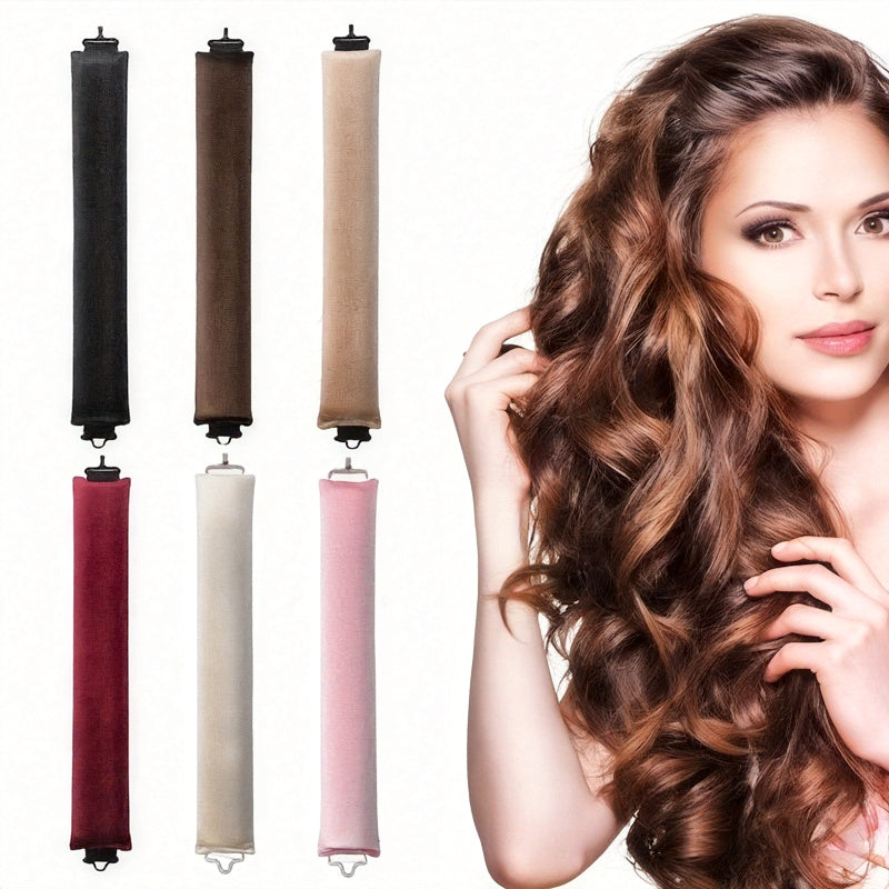 Pixor Plush Heatless Curling Rods - 3 Thickened Pieces Set with Hooks Sleep-Friendly Hair Styling Kit for Big Waves, Bedtime Curls, Voluminous Waves