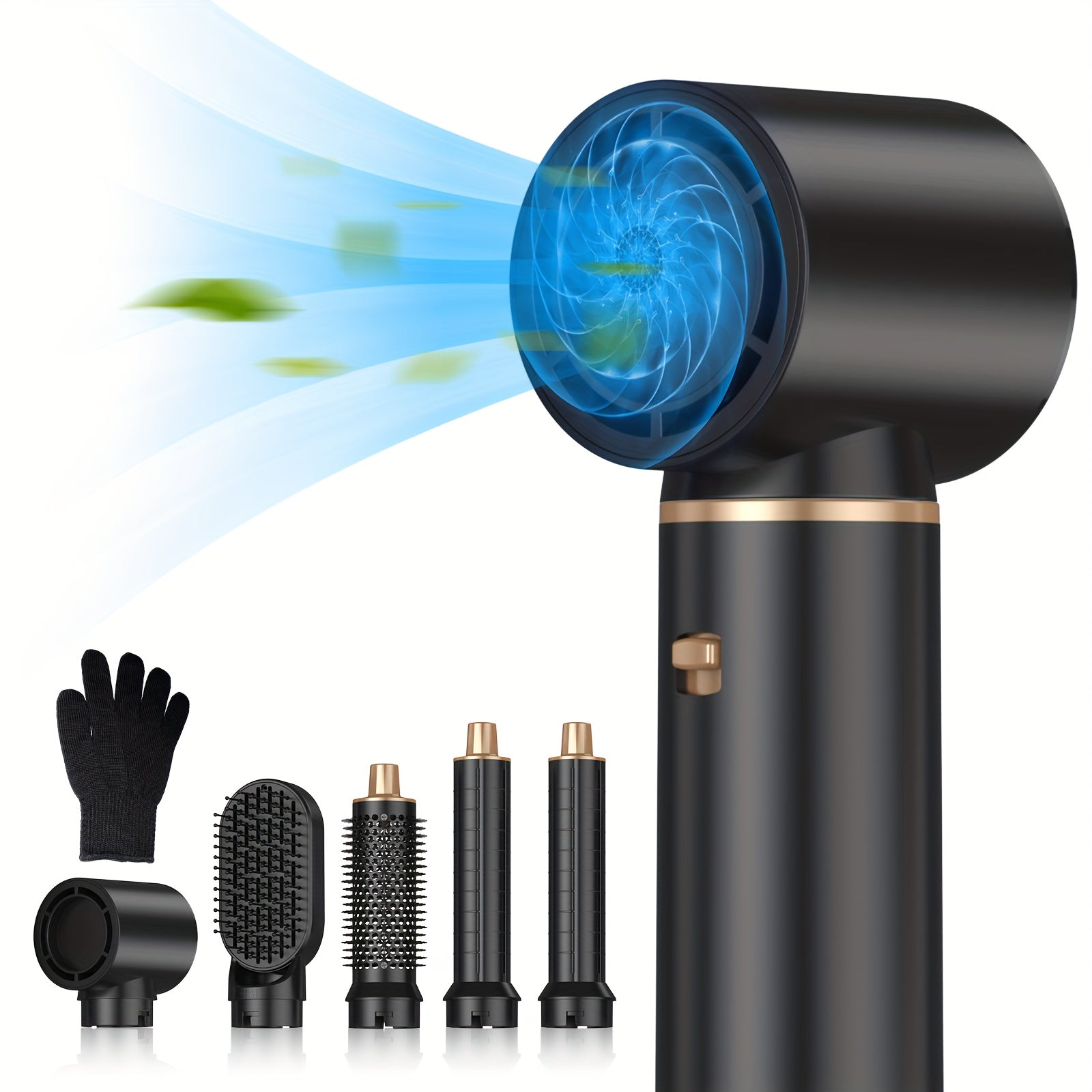 Pixor 5-in-1 Hot Air Styling Set: High-Speed Hair Dryer, Automatic Curling Wand & Straightening Brush