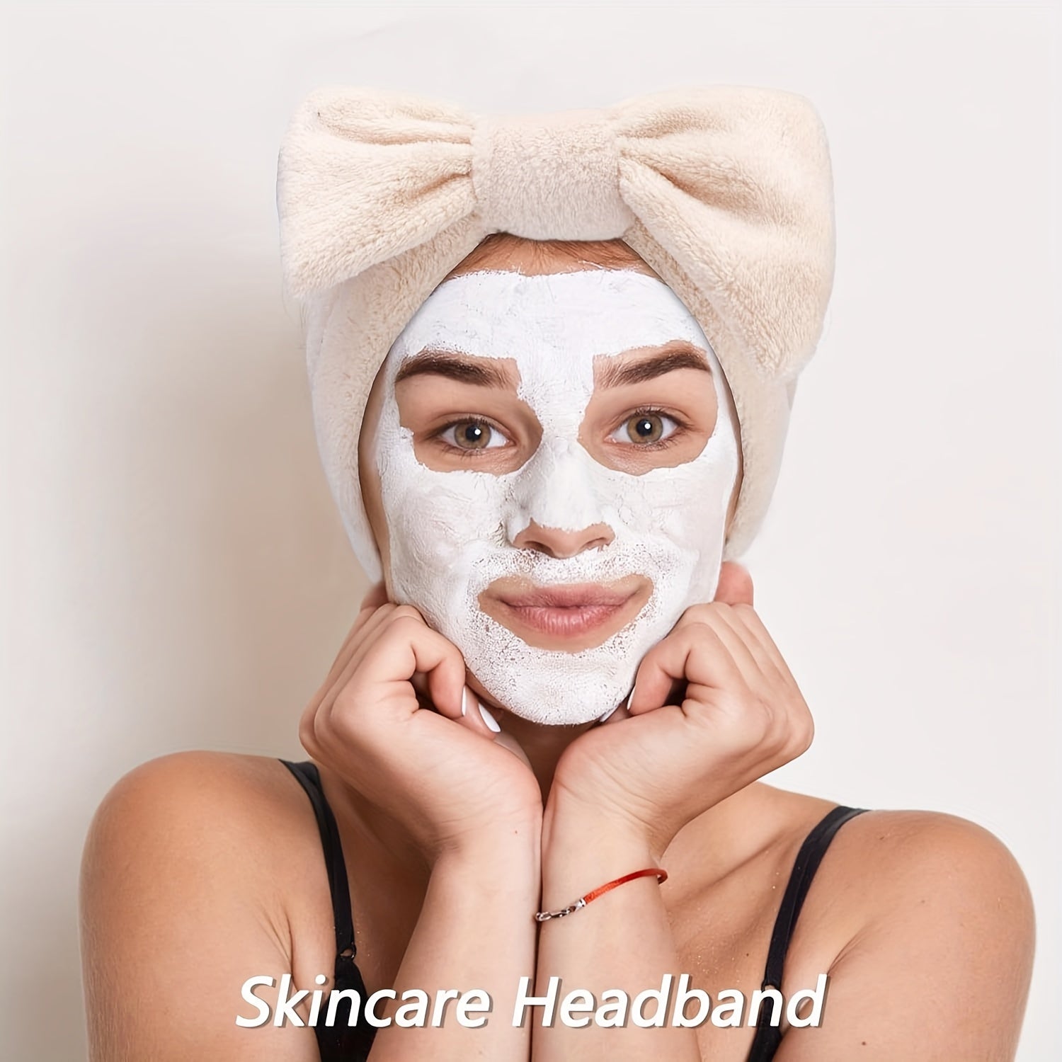 Pixor 5pcs/Set Spa Headband Wristband Set with Hair Claw Clips Skincare Headbands for Washing Face