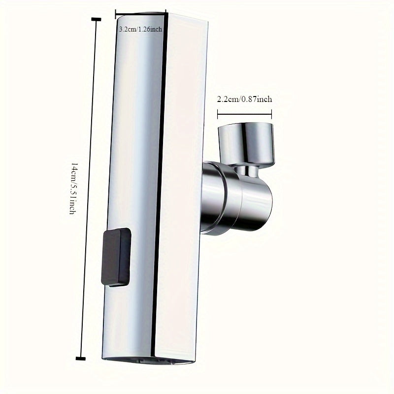 Pixor Multi-Function Faucet Adapter with 3-Speed Waterfall Flow, Rotatable Spray Head