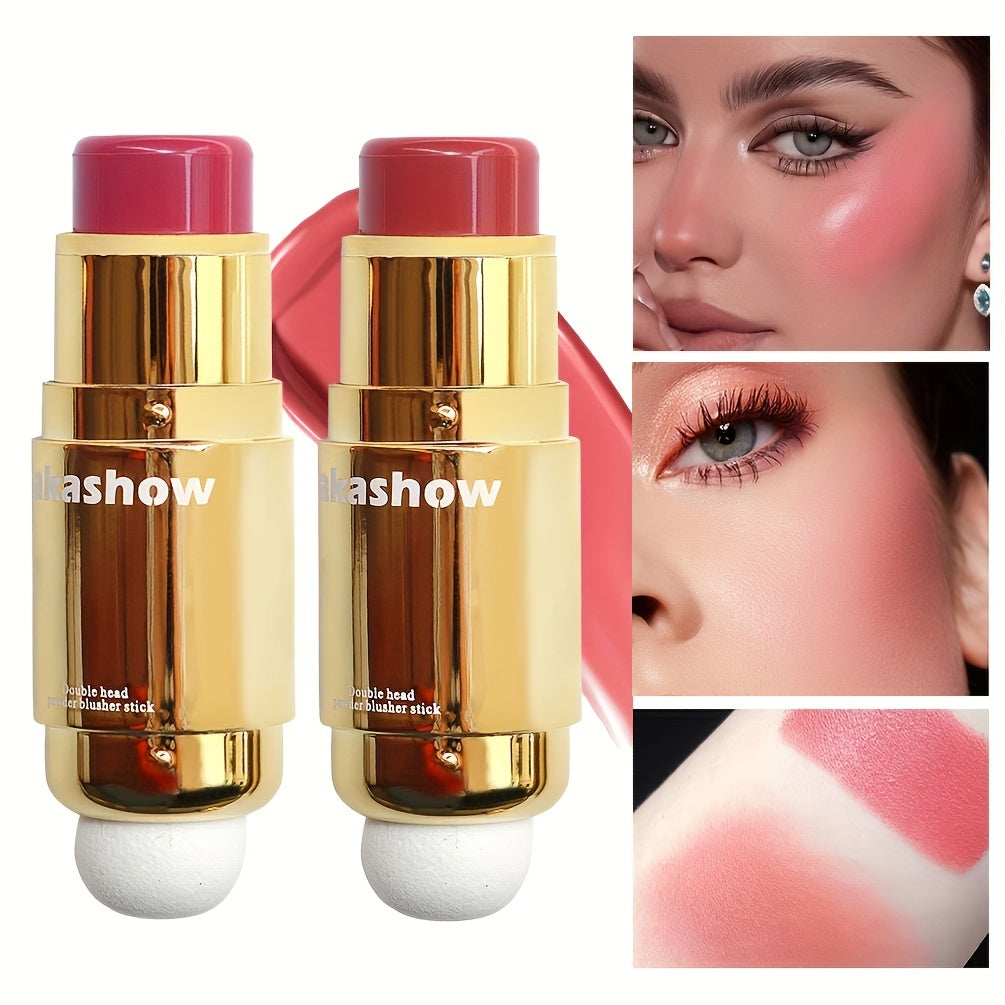 Pixor Waterproof Dual-Ended Blush Stick - Matte Finish, Buildable Coverage for All Skin Tones